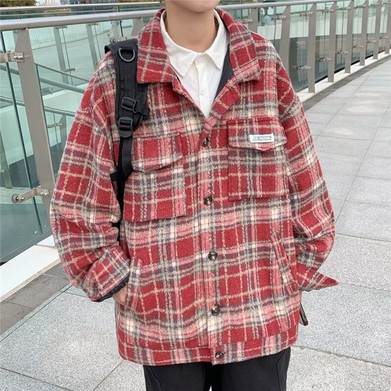 宽松型新款男文艺青春流行潮流衬衫长袖双层内里衬衫QWT06P65,男装衬衫,星座1116-2