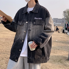 A755-P64美式复古情侣牛仔外套春秋新款潮牌渐变宽松工装夹克男，男装夹克，星座512-6