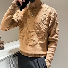 针织衫男秋冬圆领羊毛衫上衣个性百搭线衣男装款提花烫钻X6003，男装针织衫/毛衣，星座1116A-2（原606A-1）