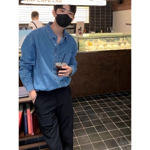 大货水洗牛仔长袖衬衫潮牌工装休闲复古百搭男友风外套WLCA21-p45图片