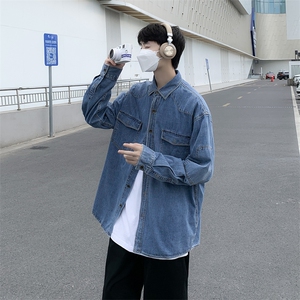 牛仔衬衫男潮牌潮流ins宽松休闲衬衣外套2023年新款CS056-P48图片