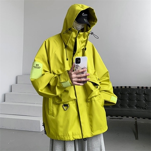 8XL-M特大码冲锋衣防水宽松工装风男夹克外套JK1306P90控118图片