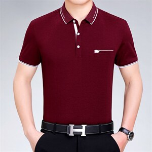 爸爸夏装短袖棉t恤中老年人男装夏季上衣中年男士polo衫夏天衣服图片