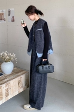 高级感小香风马甲外套装裤2025新款女春又A又飒阔腿裤轻熟两件套，女装套装/套裙，2C176