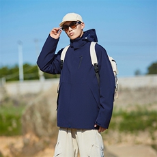 冬季三合一外套日系连帽男装青年夹克户外防水冲锋衣外套6152-P90，男装夹克，星座1403A