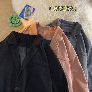 现货纯色宽松小西装男生西服KD401-P55图片