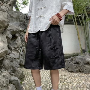 新中式刺绣短裤男夏季宽松西裤潮牌风五分裤子D02232-P40图片