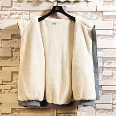 NM53134-P140牛仔外套男大码加厚加绒棉衣男羊羔毛棉服男，男装棉衣，电商A040A