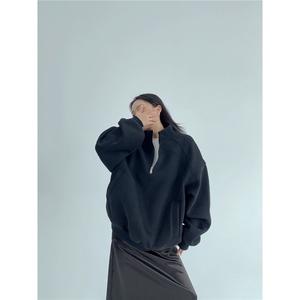 美式复古半拉链立领卫衣男春秋款潮牌宽松百搭休闲外套WY79-P43图片