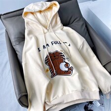 加绒带帽卫衣均码，女装卫衣/绒衫，尚映