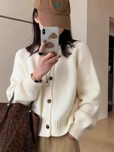 2025年秋季复古开衫时尚百搭通勤简约休闲，女装羊毛衫，胜酷羊绒