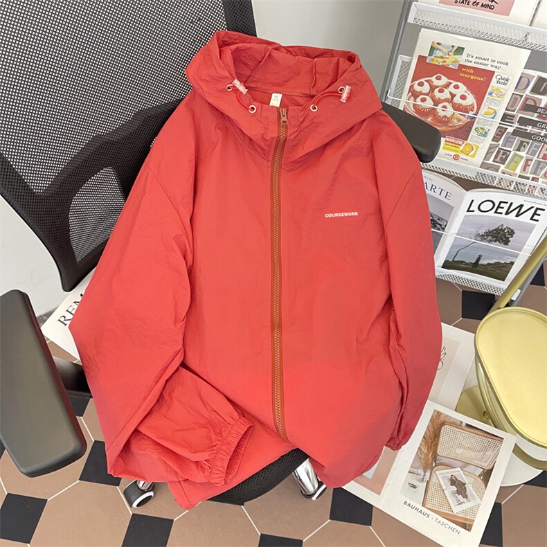 夏男连帽防晒衣字母印花拉链夹克衫FS918P40,男装夹克,星座1013-1