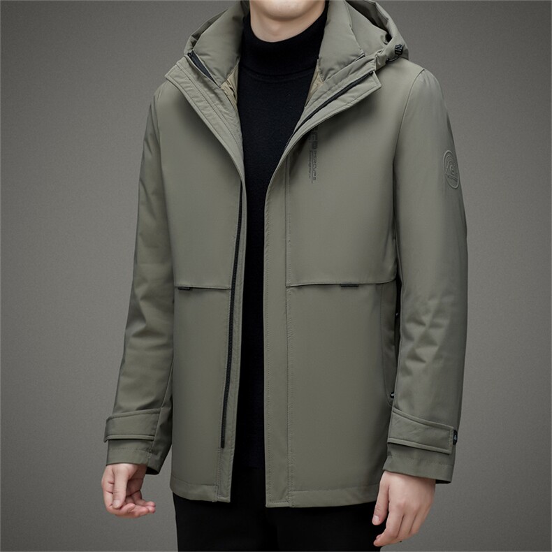 中年男士可脱卸内胆连帽羽绒服冬季新款商务休闲上衣爸爸冬装外套，男装羽绒服，电商B212（原钱塘6029）