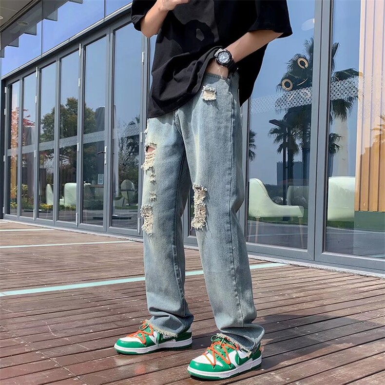 潮流春季牛仔裤男牛仔长裤破洞裤C853P39,男装牛仔裤,星座1116-2
