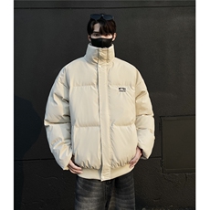 冬装新品港风PU软皮棉服刺绣logo棉衣休闲加厚外套男G1103P128，男装棉衣，电商A339