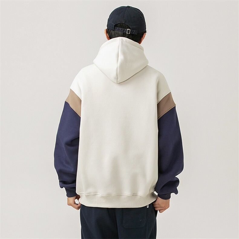 2026冬季新款男日系潮牌拼色宽松加绒加厚连帽卫衣WY560-F93,男装卫衣,电商A101（原外27）