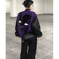 美式字母刺绣拼色棒球服外套男女宽松秋季新款高街夹克J1009，男装夹克，星座1116A（原606A-3）
