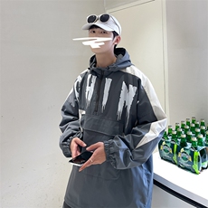 秋款港风印花男士休闲夹克套头连帽上衣外套潮A071-Y295-P80，男装夹克，电商A071