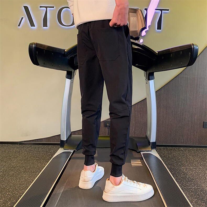 KK116P58控78小伙风冰丝裤初秋季潮流修身束脚裤男休闲裤黑首,男装休闲裤,星座215（原电商B249）