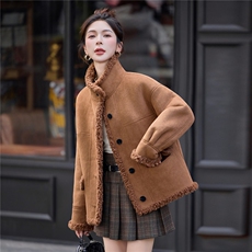 2025冬季新款~~双面穿皮毛一体，女装棉衣/棉服，意芙
