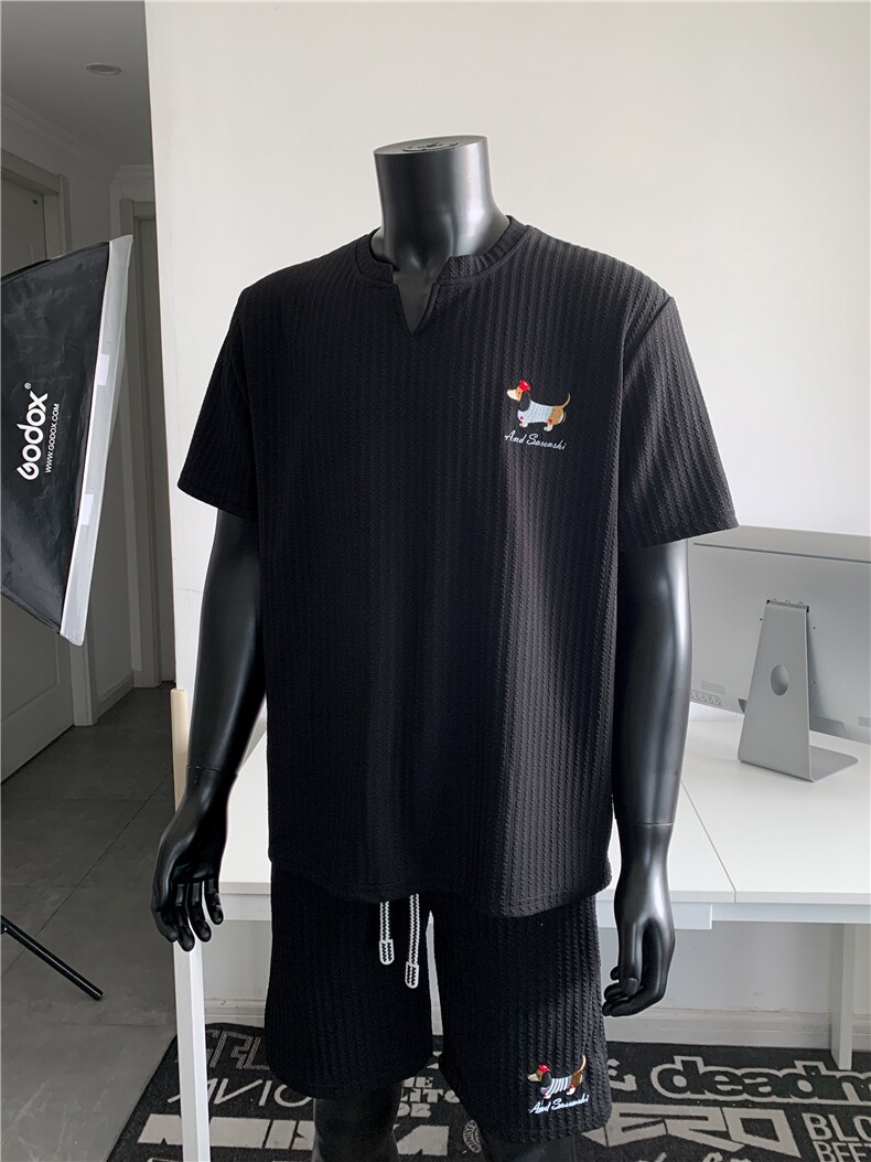 XZ809A/TZTZ04/特P42/控78肌理感绣花腊肠狗休闲套装,男装休闲套装,星座809A(原222-1)