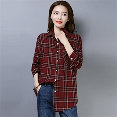 春季2021新款百搭简约纯色气质休闲个性衬衫格子，女装衬衫，小林双子