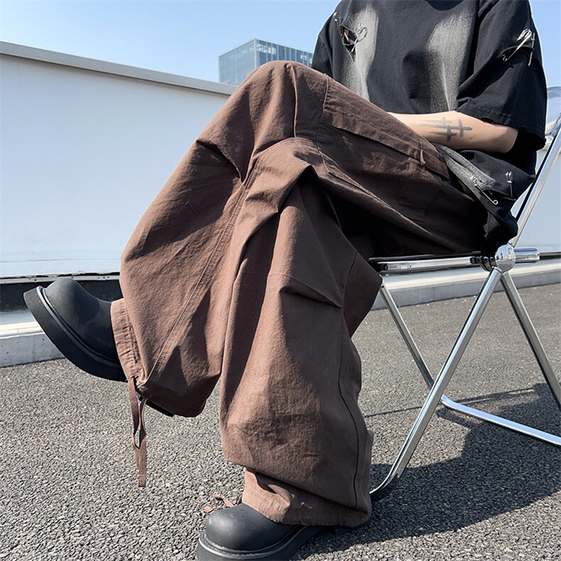 得物品质夏款男纯棉休闲裤工装大口袋直筒宽松休闲长裤F03P65,男装休闲裤,星座1013-1