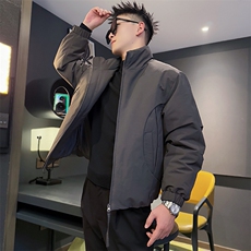 AY129/P178控238冬季社会小伙立领保暖结构工装羽绒棉服男灰首，男装棉衣，星座305B-1