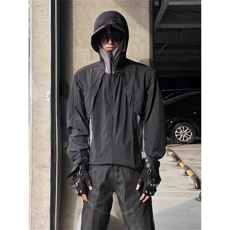 网图有货宋甲原版做法美式拼接透气轻薄连帽防晒衣男女A686-P55，男装防晒衣，星座1505