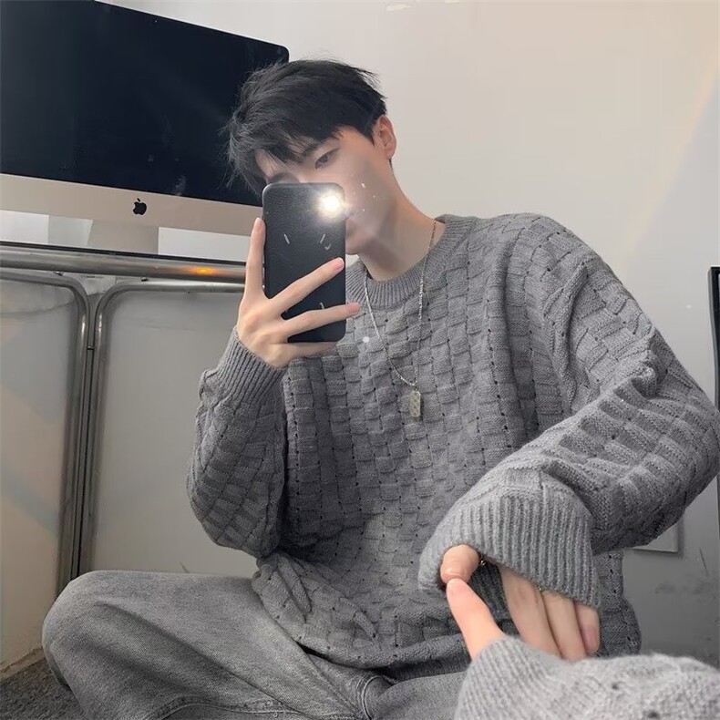 秋冬套头男士毛衣慵懒风内搭针织衫个性纯色打底衫Z01-P53,男装针织衫/毛衣,星座1109-3