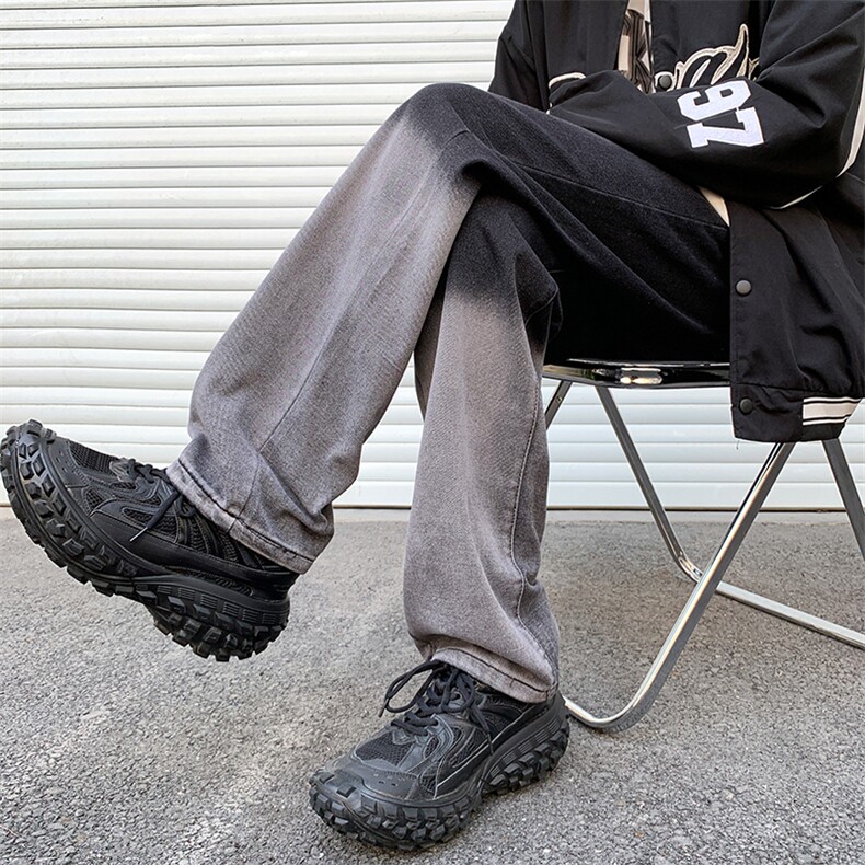 美式嘻哈高街街头复古宽松老爹裤oversize男牛仔裤长裤N06058-P48,男装牛仔裤,星座308B-1