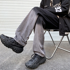 美式嘻哈高街街头复古宽松老爹裤oversize男牛仔裤长裤N06058-P48，男装牛仔裤，星座308B-1