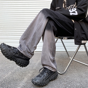 美式嘻哈高街街头复古宽松老爹裤oversize男牛仔裤长裤N06058-P48图片