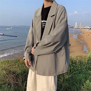 西装外套ins冷淡风男装高级感潮牌痞帅格子秋季休闲西服3399-p52图片