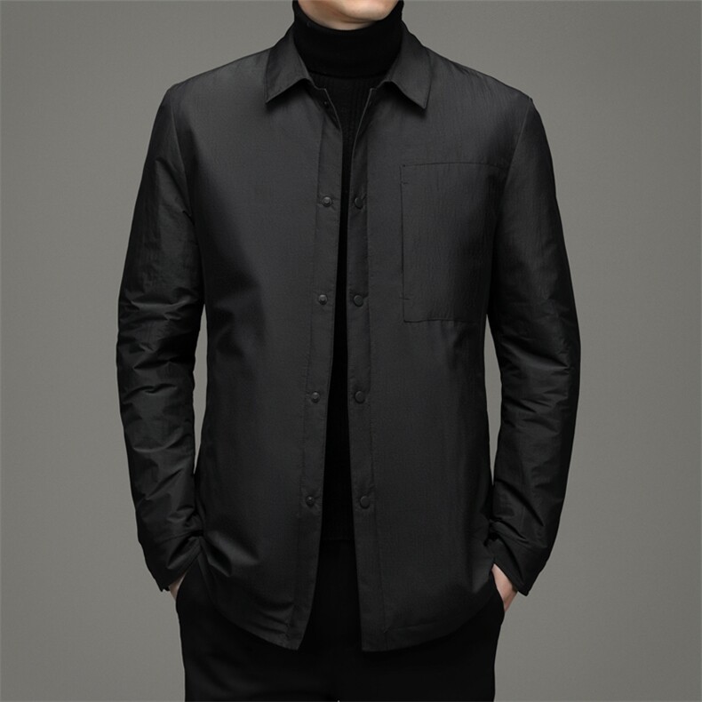 纯色羽绒服冬季新款休闲外套中年爸爸装翻领上衣YYYR922-P290,男装羽绒服,电商B212（原钱塘6029）