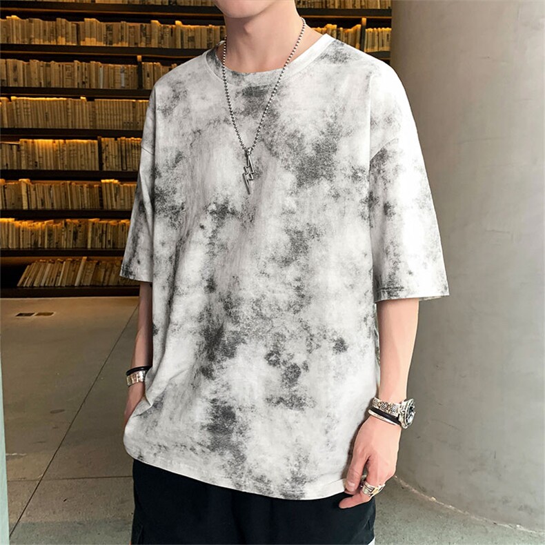 t恤男短袖新款夏季宽松五分中袖体桖上衣服纯棉半袖男潮3051- P35图片