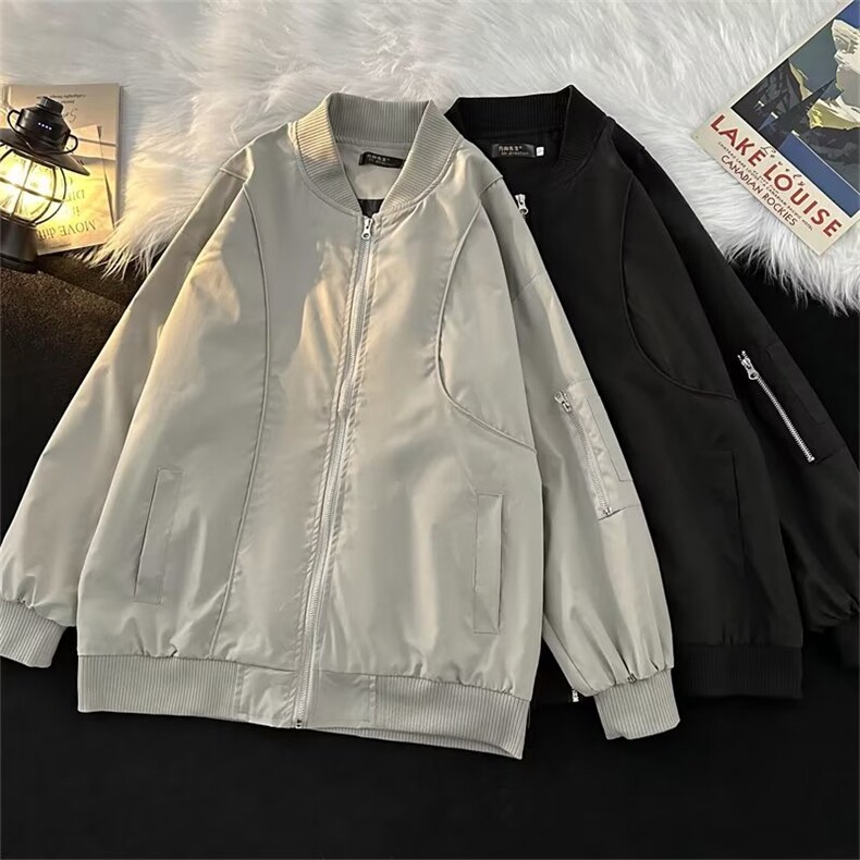 美式复古高街潮牌棒球服外套男女休闲宽松飞行员夹克上衣HJ75-p65,男装夹克,星座1008-1