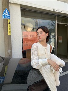 现货，秋冬新款羽毛纱连衣裙图片