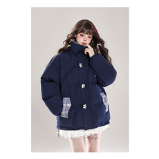 设计感立领棉服棉袄女生冬季2025新款宽松休闲面包服加厚夹棉外套，男装棉衣，星座1210-1