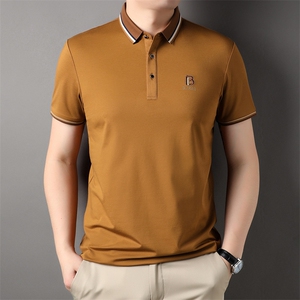 商务男士短袖T恤夏季保罗中年汗衫衣服Polo衫男刺绣翻领半袖体恤图片