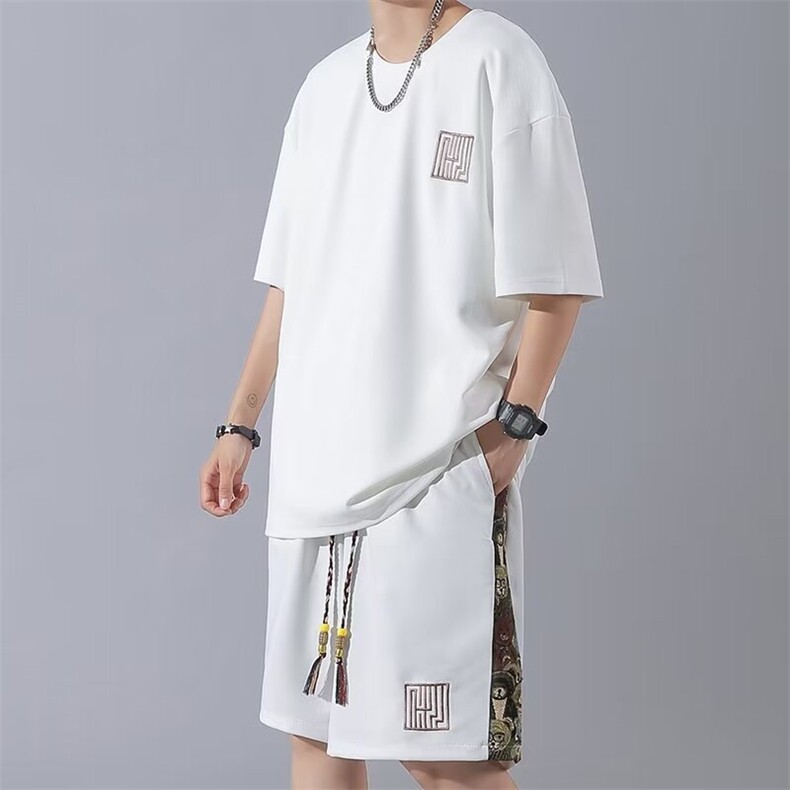 夏季时尚套装男帅气一套搭配夏装休闲运动短袖短裤两件套A3-2/P42,男装牛仔裤,星座506
