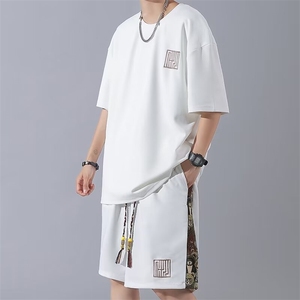 夏季时尚套装男帅气一套搭配夏装休闲运动短袖短裤两件套A3-2/P42,一星期不重复穿衣搭配图片