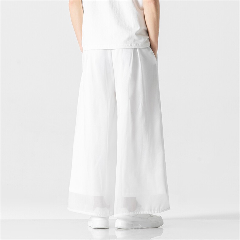 新中式潮双层休闲裤子男九分裤风棉麻K930-P75,男装休闲裤,星座313B-4（原星座309A-1）