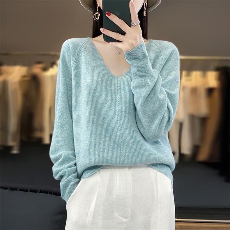 2024秋装新款简约时尚显瘦套头女士针织羊毛打底上衣潮,女装羊毛衫,盛鼎羊绒