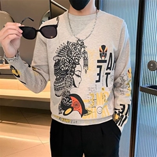毛衣男士秋冬季加厚潮个性针织衫2024年新款圆领打底线衣男M841，男装针织衫/毛衣，星座1116A-2（原606A-1）