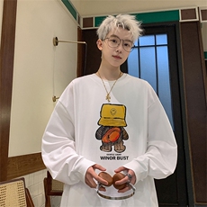 已注册港风纯棉260克高街抖音直播得物品质长袖T恤打底衫T4226P28，男装T恤，电商C408-1(原B339-1)