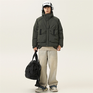 2025冬季新款男日系潮牌连帽白鸭绒羽绒服加厚外套棉衣YR68-F295图片