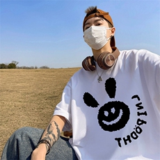 抖音得物二开现货供应220克夏装重磅美式高街宽松短袖t恤MT58，男装T恤，电商A486-1