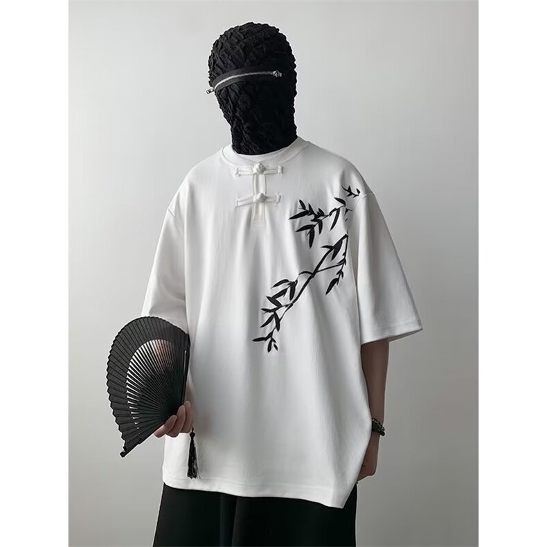 新中式衬衫男士短袖韩版潮流刺绣夏季2024新款ins外套CY738-P39,男装衬衫,星座412-2