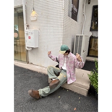 雀斑男装美式复古炒色工艺格子长袖衬衫男女春夏防晒宽松休闲衬衣，男装防晒衣，星座218-1（原230）